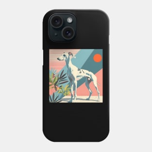 70s Whippet Vibes: Pastel Pup Parade Phone Case