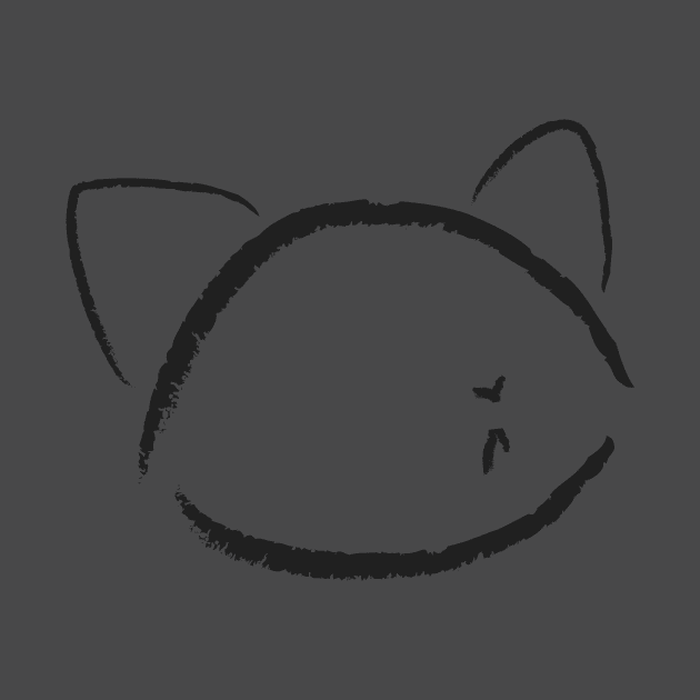 Minimal Brush Cat Head by nighttideco