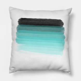 Blue brush abstract art stripes Pillow