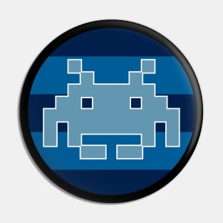 1970s Video Game Alien Invader Blues Pin