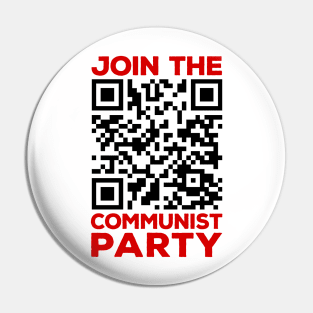 Rick Roll QR Code - Join The Communist Party Pin