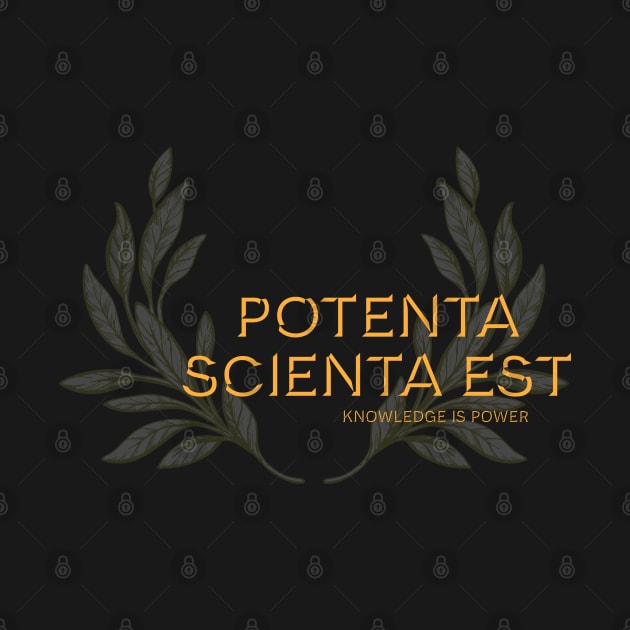 Potenta Scienta Est, Knowledge is Power. Latin maxim. by Stonework Design Studio