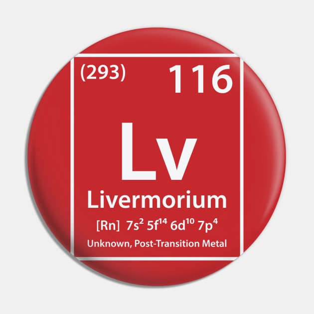 Livermorium Element Pin by cerebrands