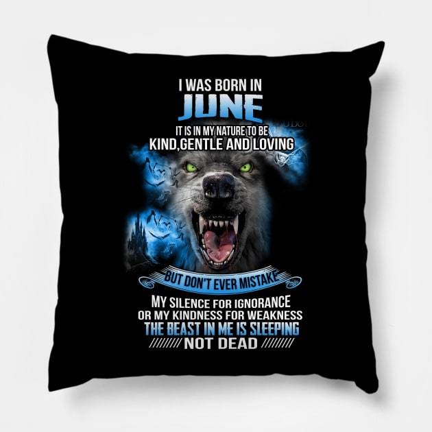 I Was Born In June Pillow by maexjackson