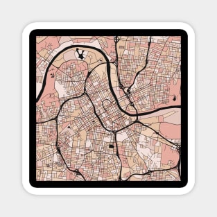 Nashville Map Pattern in Soft Pink Pastels Magnet