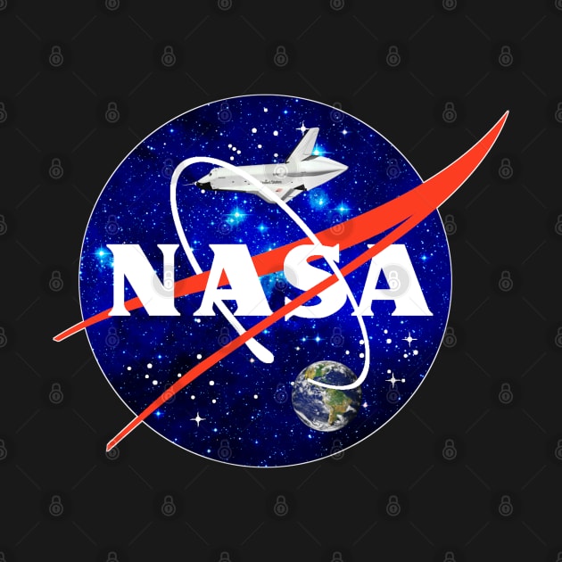 NASA With Added Stars, Space Shuttle And Earth. by OriginalDarkPoetry