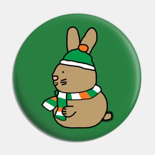 Cute Easter Bunny on St Patricks Day Pin