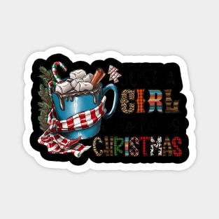 Just A Girl Who Loves Christmas Festive Holiday Western Magnet