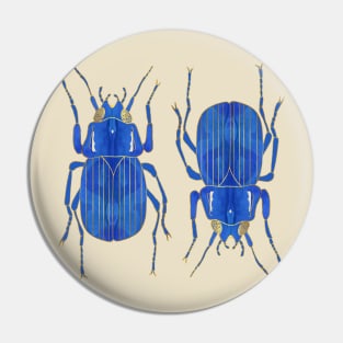 Indigo Beetles Pin