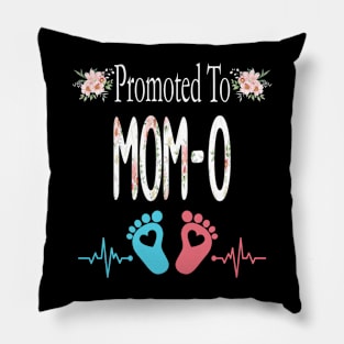 Promoted to MOM-O - Mother's Day - Christmas First Time Family Pillow