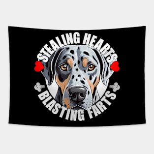 Funny Catahoula Leopard Dog Stealing Hearts Blasting Farts Dog Cute Puppy Tapestry