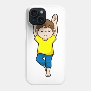 Boy at Yoga Stretching exercises Phone Case