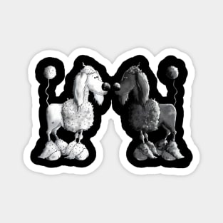 Black And White dog Magnet