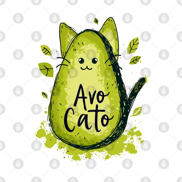 Avo Cato T-Shirt | Adorable and Funny Avocado Cat Lover Tee by Abystoic