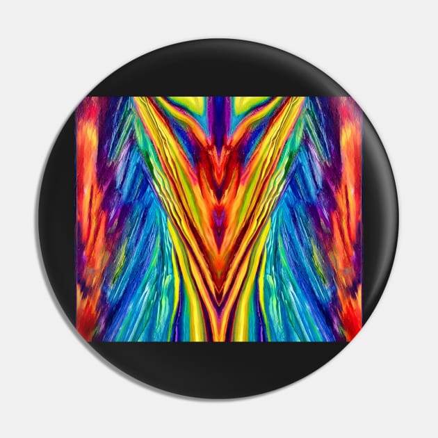 Multicolored Aesthetic - Abstract Symmetrical Watercolor Pattern Pin by BubbleMench