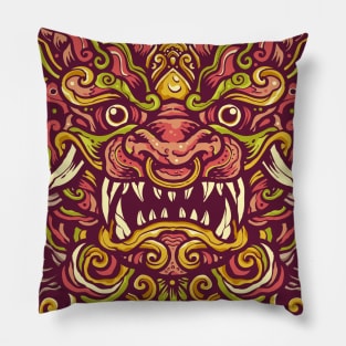 Chinese Dragon Smiling Face Pillow