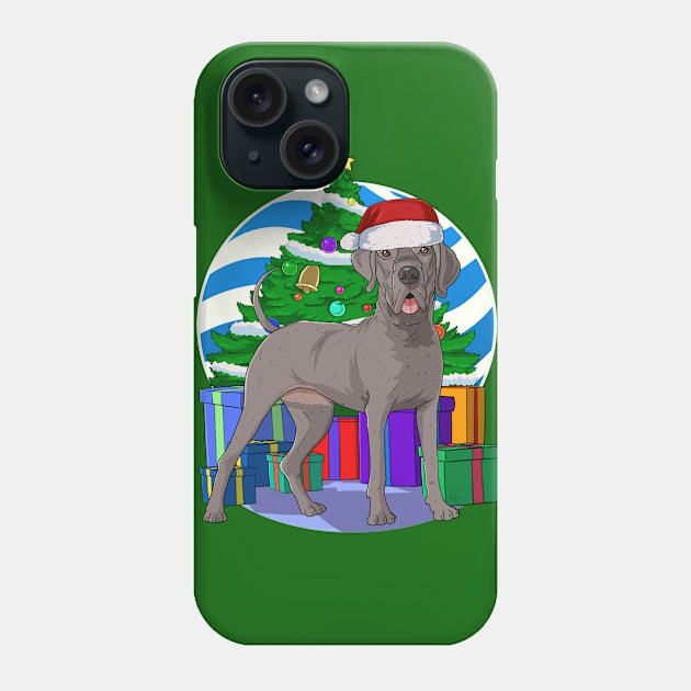 Great Dane Cute Santa Christmas Gift Phone Case by Noseking