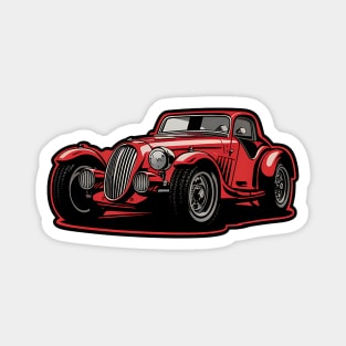 Vintage Red Car Magnet