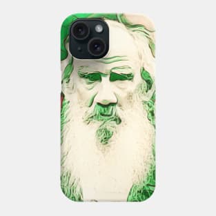 Leo Tolstoy Green Portrait | Leo Tolstoy Artwork 8 Phone Case