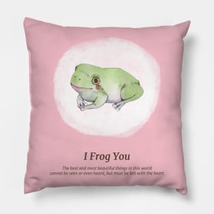 Watercolor Frog - I Frog You Pillow