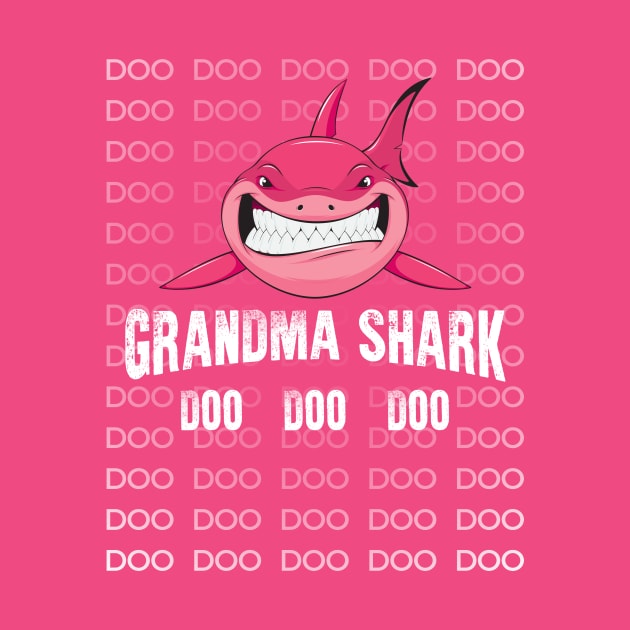 Grandma Shark Shirt Doo Doo Matching Family Shark T-Shirt by Adamita