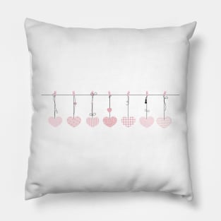 It's a girl hanging pink hearts Pillow