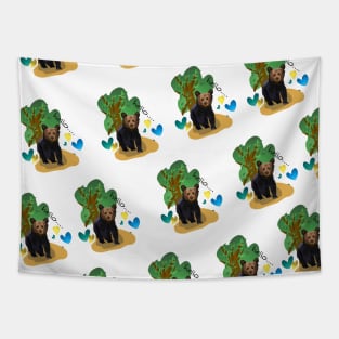 Little cute bear in pattern Tapestry