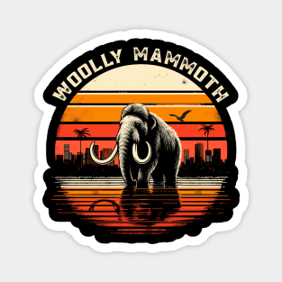 Woolly Mammoth Retro Vintage Mammoth Magnet