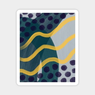 Yellow and Purple Abstract Magnet