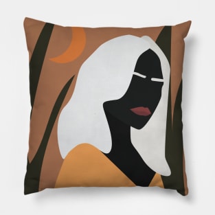 Woman Boho Illustration Pillow