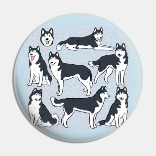 Husky siberian dog cute pattern Pin