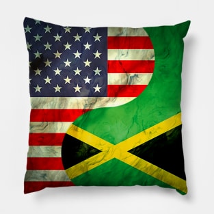 USA Jamaica Dual Yin Yang Flag Pillow