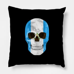 Guatemala Flag Skull - Gift for Guatemalan With Roots From Guatemala Pillow