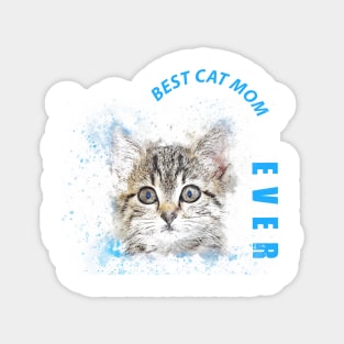 Vintage Best Cat Mom Ever T-Shirt Mother's And Cat Lovers Gift Magnet