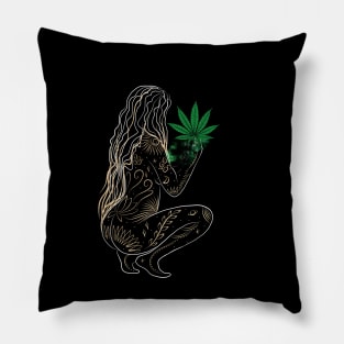 420 weed leaf Pillow