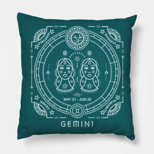 Gemini Astrological Zodiac Sun Sign Pillow