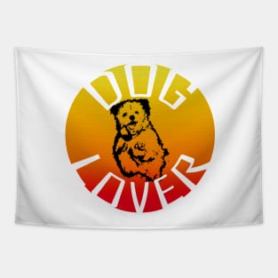 Dog Lover Puppy Sunset Tapestry