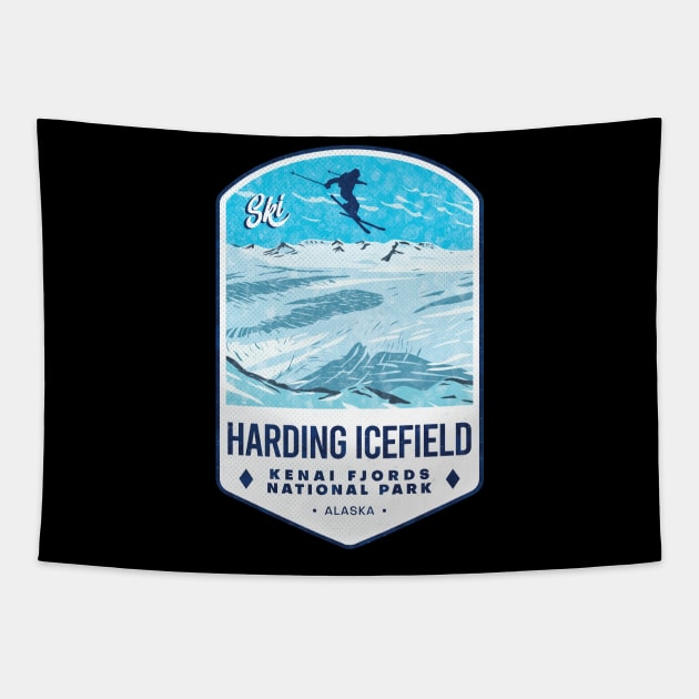 Ski Harding Icefield Tapestry by JordanHolmes