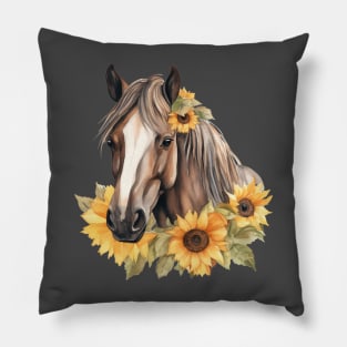 Sunflowers and Horse Pillow