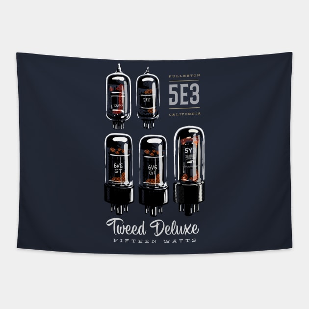 Fender 5E3 tube schematic Tapestry by SerifsWhiskey