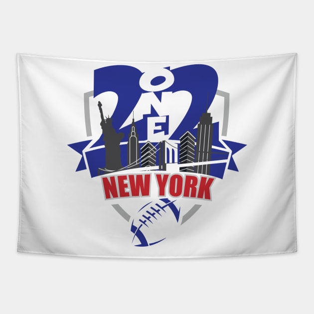 212 New York City Football Blue/Red Tapestry by AssortedRealitee