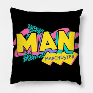 Manchester UK Retro 90s Logo Pillow