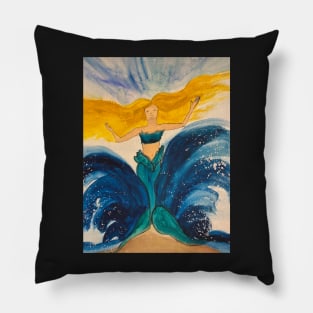 Mermaid Watercolor Pillow