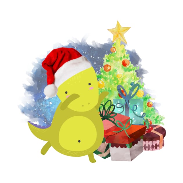 T-Rex: a Dinosaur Christmas by tribbledesign