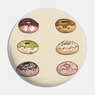 Funny cute little doughnuts Pin