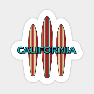 California with Three Surfboards Magnet