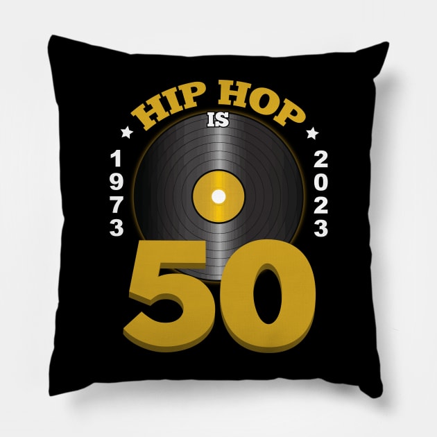 Hip Hop is 50 | 50th Anniversary Pillow by blackartmattersshop