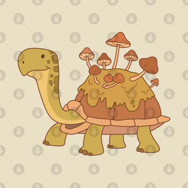 Tortoise with mushrooms on its back by Vaigerika