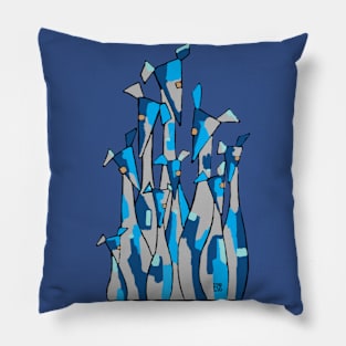 Nine Blue Friends Pillow