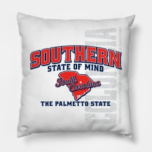 Southern State of Mind-South Carolina 1 white Pillow